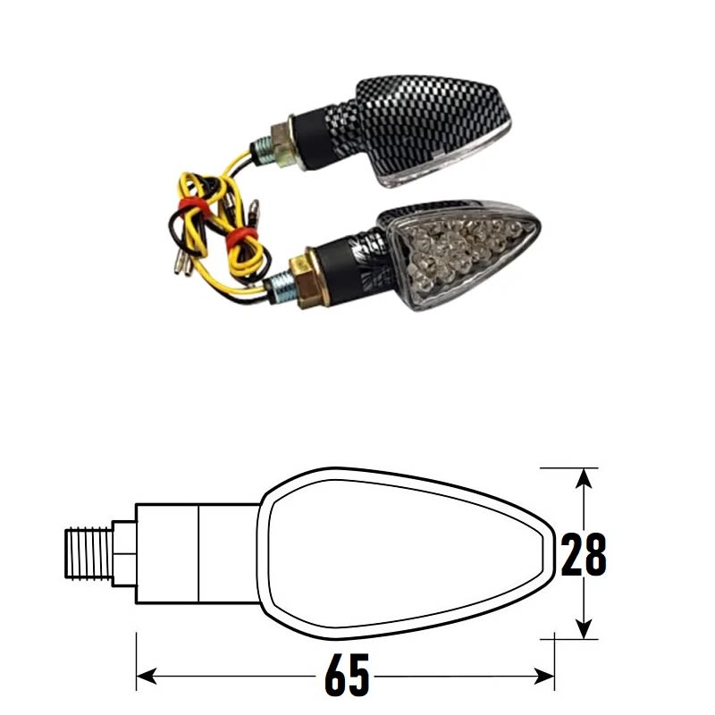 Freccia a Led ARW SM (Coppia) - Carbon Look