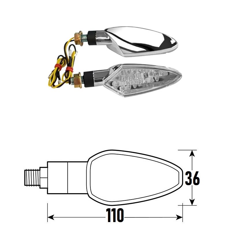 Freccia a Led SPEAR (Coppia) - Cromato