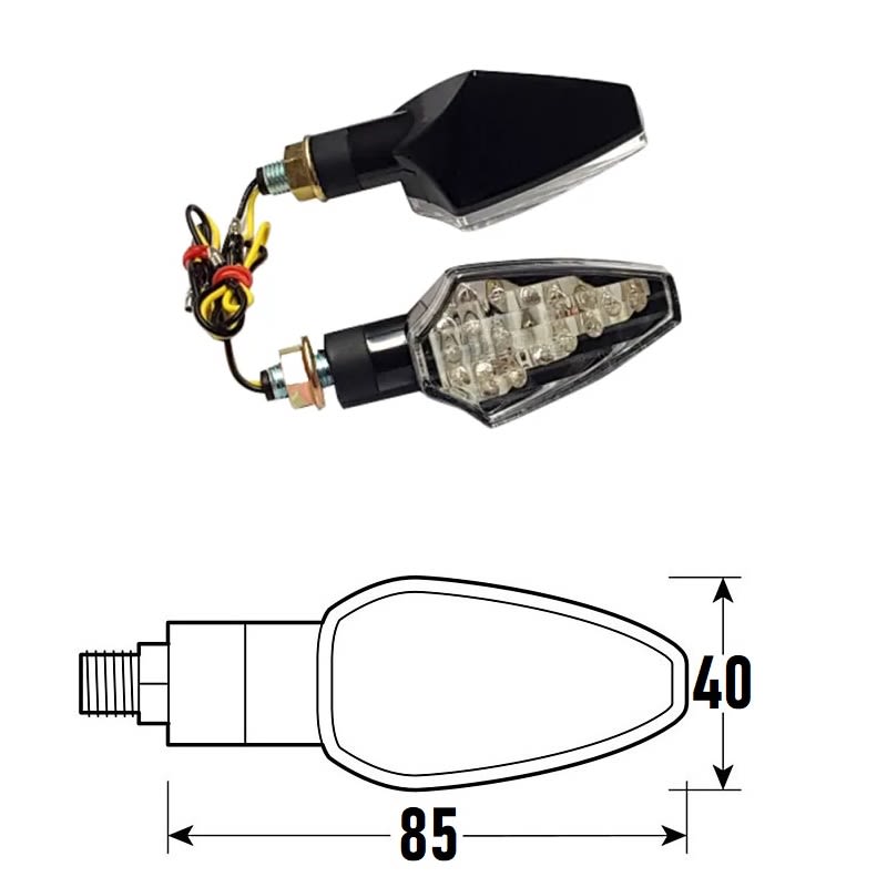 Freccia a Led DART (Coppia) - Nero