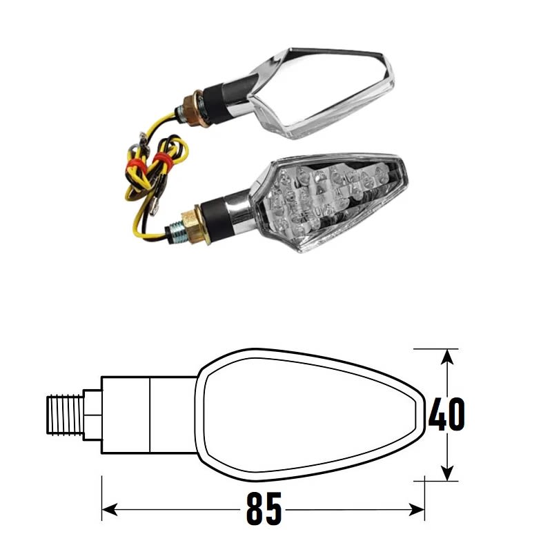 Freccia a Led DART (Coppia) - Cromato