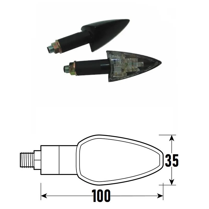 Freccia a Led FLAME (Coppia) - Nero