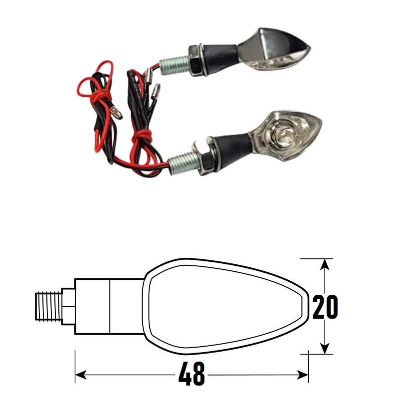 Freccia a Led SPIKE (Coppia) in Alluminio - Cromato