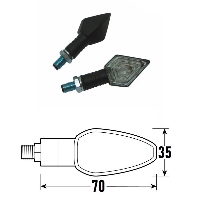 Freccia a Led SQUARED (Coppia) - Nero