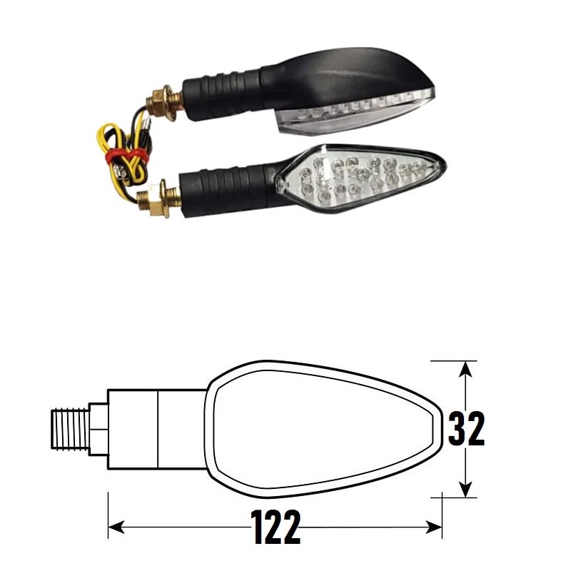 Freccia a Led BOLT (Coppia) - Nero