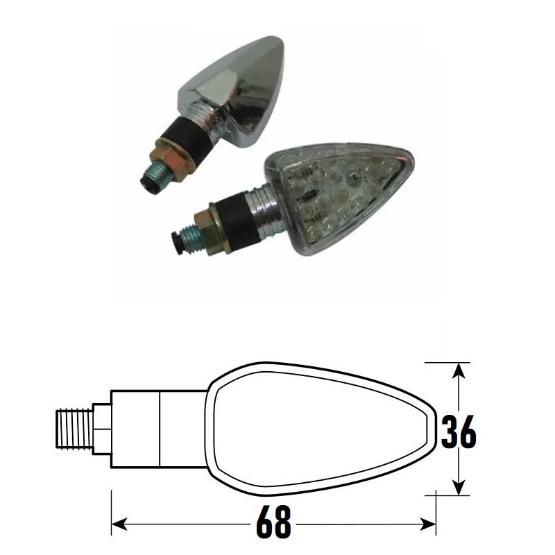 Freccia a Led ARW (Coppia) - Cromato