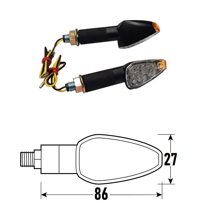 Freccia a Led GOCCIA (Coppia) - Nero