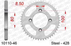 Corona AFAM 10110-46 in acciaio passo 428 AJP PR3 125 ENDURO 2012  -2015  