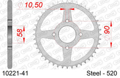 Corona AFAM 10221-41 in acciaio passo 520 HONDA VT 125 C SHADOW 1999  -2008  