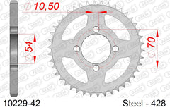 Corona AFAM 10229-42 in acciaio passo 428 HONDA CBR 125 R 2004  -2006  