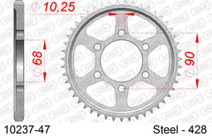 Corona AFAM 10237-47 in acciaio passo 428 HONDA CB 125 R (CBF 125 N  NAJ) 2018  -2020  