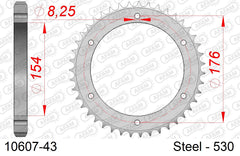 Corona AFAM 10607-43 in acciaio passo 530 HONDA VFR 750 F 1990  -1997  