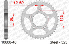 Corona AFAM 10608-40 in acciaio passo 525 HONDA CB 500 1994  -2003  