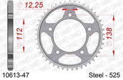 Corona AFAM 10613-47 in acciaio passo 525 HONDA XL 1000 V VARADERO 1999  -2011  