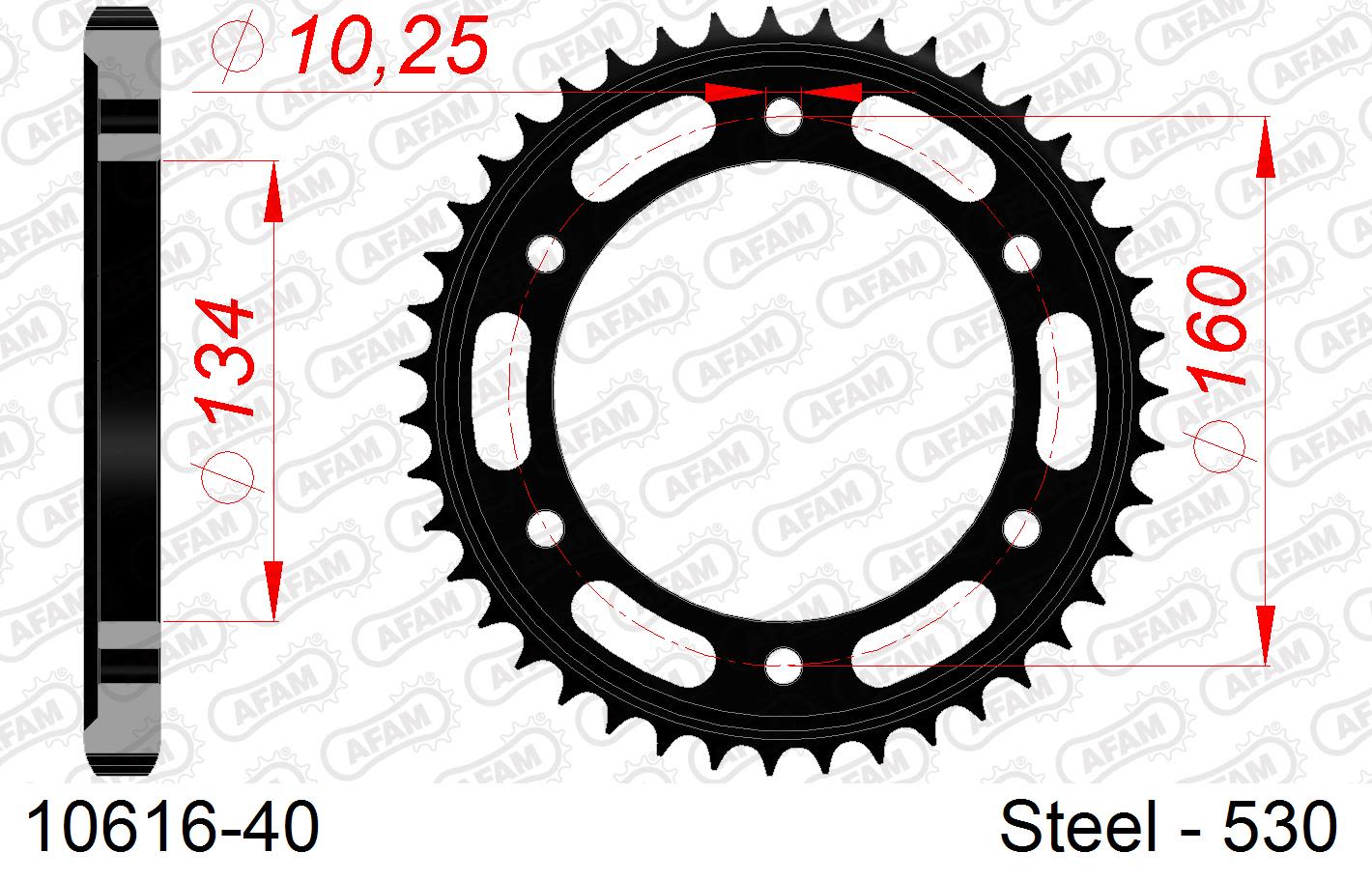 Corona AFAM 10616-40 in acciaio passo 530 HONDA CBR 1000 RR FIREBLADE 2004  -2005  