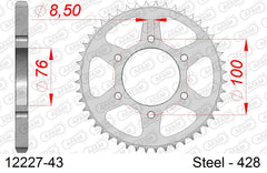 Corona AFAM 12227-43 in acciaio passo 428 YAMAHA YS 125 2017  -2020  