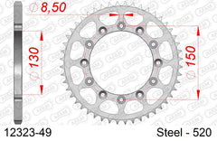 Corona AFAM 12323-49 in acciaio passo 520 YAMAHA WR 125 2002  -2003  