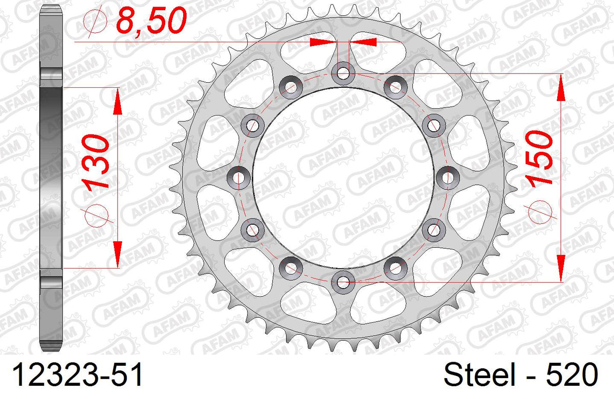 Corona AFAM 12323-51 in acciaio passo 520 FANTIC XEF 250 2021  -2022  