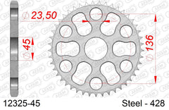 Corona AFAM 12325-45 in acciaio passo 428 YAMAHA XG 250 TRICKER 2004  -2007  