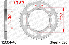 Corona AFAM 12604-46 in acciaio passo 520 YAMAHA XJ 6 F DIVERSION 2010  -2016  