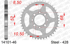 Corona AFAM 14101-46 in acciaio passo 428 SUZUKI RV 90 1973  -1978  