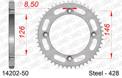 Corona AFAM 14202-50 in acciaio passo 428 SUZUKI TS 125 X 1984