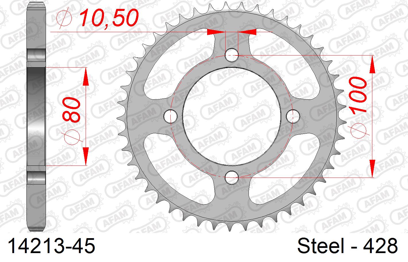 Corona AFAM 14213-45 in acciaio passo 428 SUZUKI GZ 125 MARAUDER 1998  -2011  