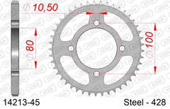 Corona AFAM 14213-45 in acciaio passo 428 SUZUKI GZ 125 MARAUDER 1998  -2011  