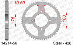 Corona AFAM 14214-56 in acciaio passo 428 SUZUKI VL 125 INTRUDER 1999  -2008  