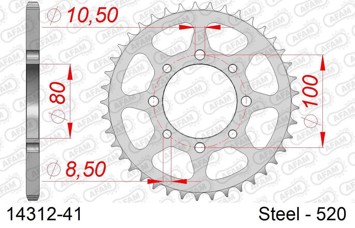 Corona AFAM 14312-41 in acciaio passo 520 SUZUKI GN 250 1985  -1998  