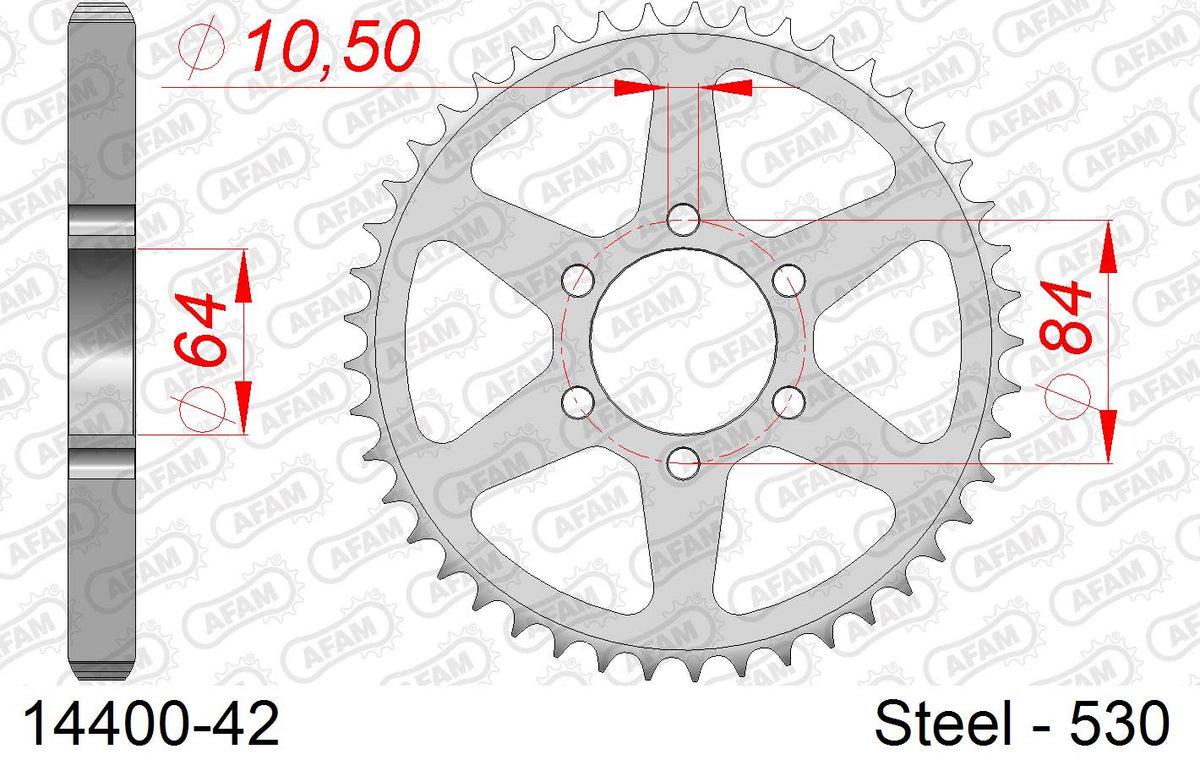 Corona AFAM 14400-42 in acciaio passo 530 SUZUKI GT 380 1972  -1977  