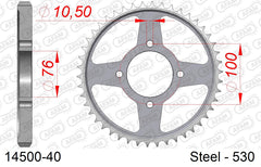 Corona AFAM 14500-40 in acciaio passo 530 SUZUKI RG 500 GAMMA 1986  -1989  