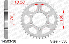 Corona AFAM 14503-38 in acciaio passo 530 SUZUKI GR 650 1983  -1985  