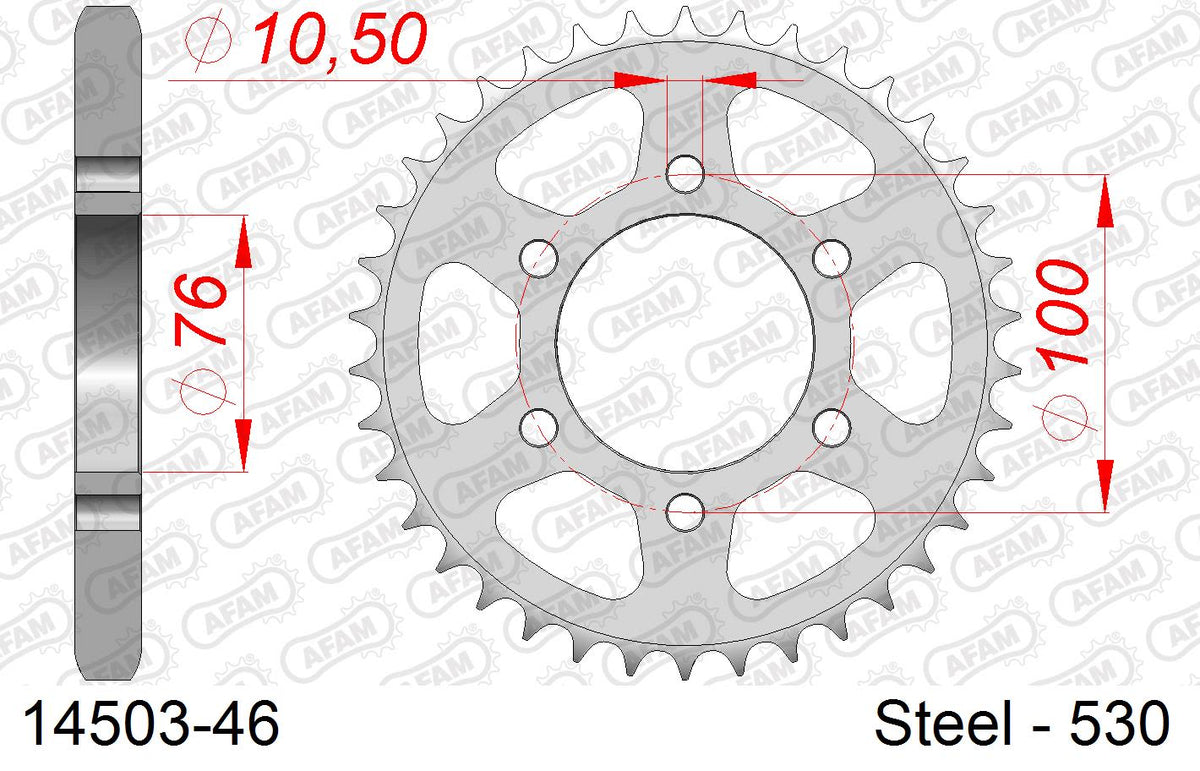 Corona AFAM 14503-46 in acciaio passo 530 SUZUKI GS 550 L 1983  -1986  