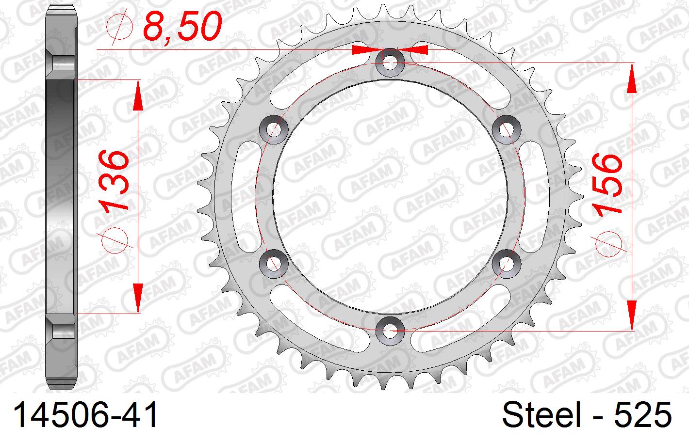 Corona AFAM 14506-41 in acciaio passo 525 SUZUKI DR 650 SE 1996  -2006  