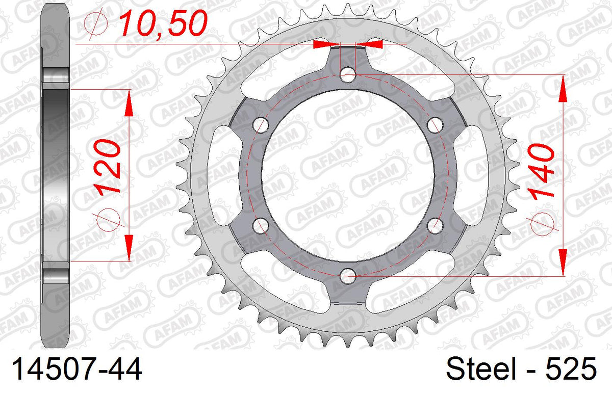 Corona AFAM 14507-44 in acciaio passo 525 SUZUKI GSX-R 750 1998  -1999  