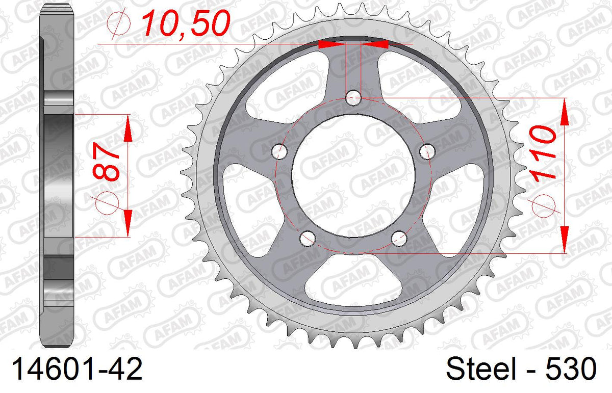 Corona AFAM 14601-42 in acciaio passo 530 SUZUKI RF 600 R 1995  -1997  