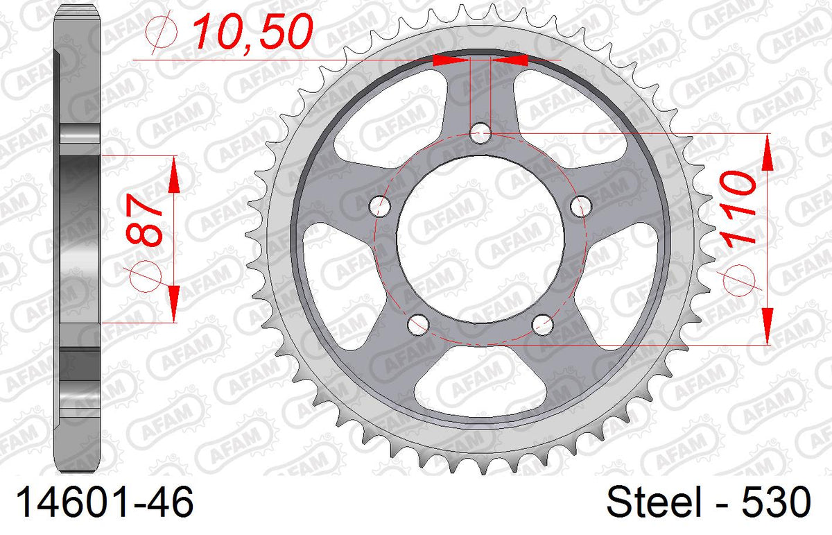 Corona AFAM 14601-46 in acciaio passo 530 SUZUKI GSX-R 1100 1988