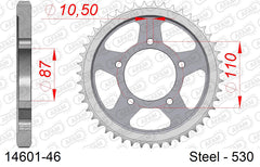 Corona AFAM 14601-46 in acciaio passo 530 SUZUKI GSX-R 1100 1988