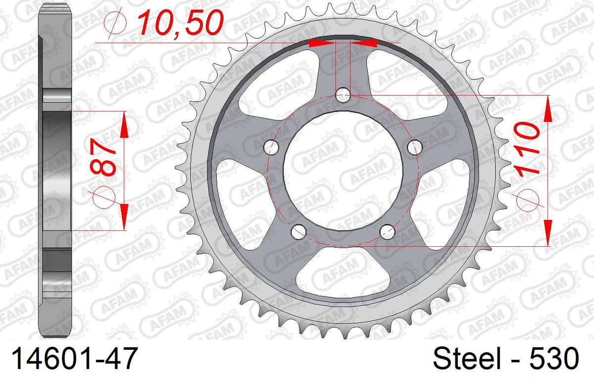 Corona AFAM 14601-47 in acciaio passo 530 SUZUKI GSX-R 1100 1986  -1987  