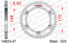 Corona AFAM 14603-47 in acciaio passo 525 SUZUKI DR 800 S 1994  -1996  