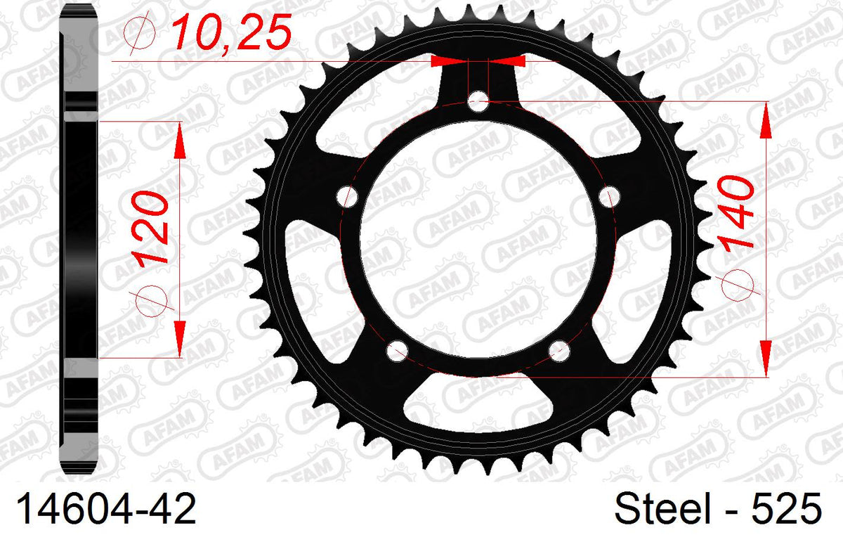 Corona AFAM 14604-42 in acciaio passo 525 SUZUKI DL 1000 V-STROM 2002  -2006  