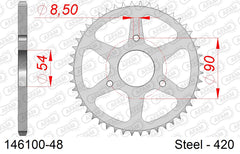 Corona AFAM 146100-48 in acciaio passo 420 MALAGUTI NKD 50 DRAKON 2005  -2009  