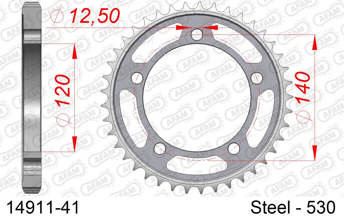 Corona AFAM 14911-41 in acciaio passo 530 SUZUKI GSX 1400 2001  -2007  