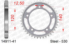 Corona AFAM 14911-41 in acciaio passo 530 SUZUKI GSX 1400 2001  -2007  