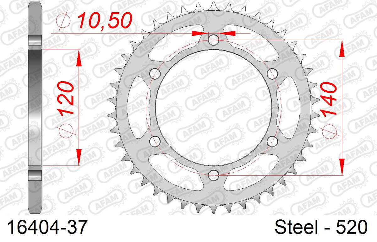 Corona AFAM 16404-37 in acciaio passo 520 KAWASAKI W 800 EJ800 2011  -2016  