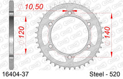 Corona AFAM 16404-37 in acciaio passo 520 KAWASAKI W 800 EJ800 2011  -2016  