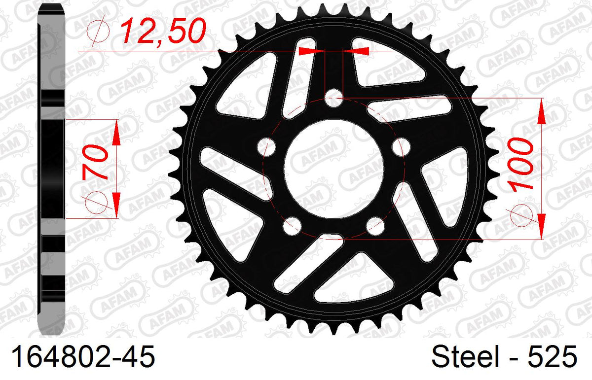 Corona AFAM 164802-45 in acciaio passo 525 BMW S 1000 R OPTIONAL FORGED WHEELS 2017  -2020  