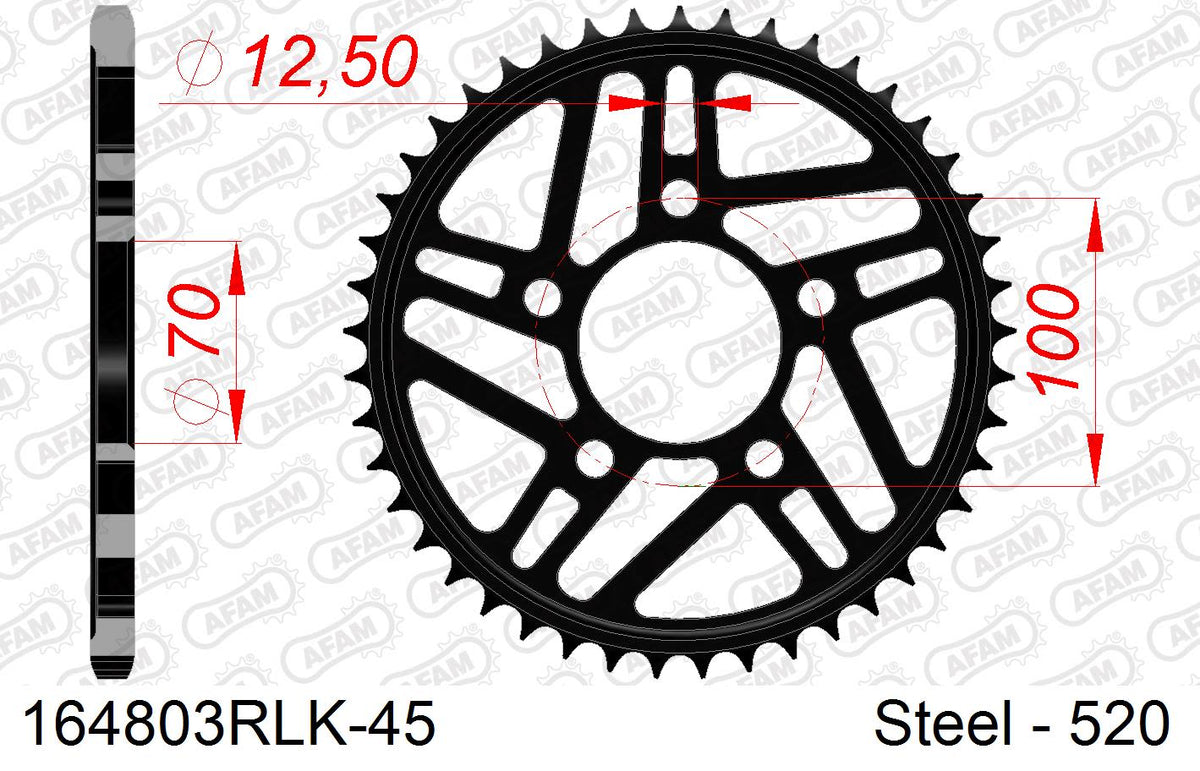 Corona AFAM 164803RLK-45 in acciaio passo 520 BMW HP4 RACE 1000 2017  -2018  