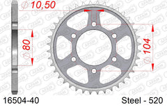 Corona AFAM 16504-40 in acciaio passo 520 KAWASAKI ZX 6 RR 2003  -2004  