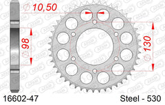 Corona AFAM 16602-47 in acciaio passo 530 KAWASAKI KH 750 H2 MACH IV 1972  -1975  